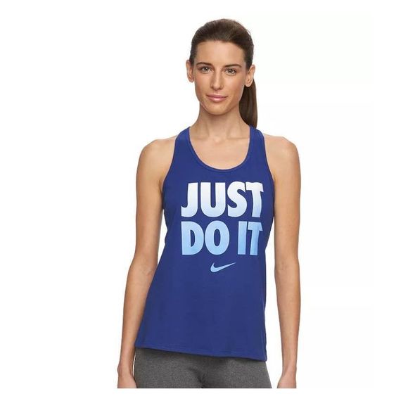 New Women's Large NIKE Dri-FIT Racerback Workout Tank Top Shirt 729763-455 - Picture 2 of 2
